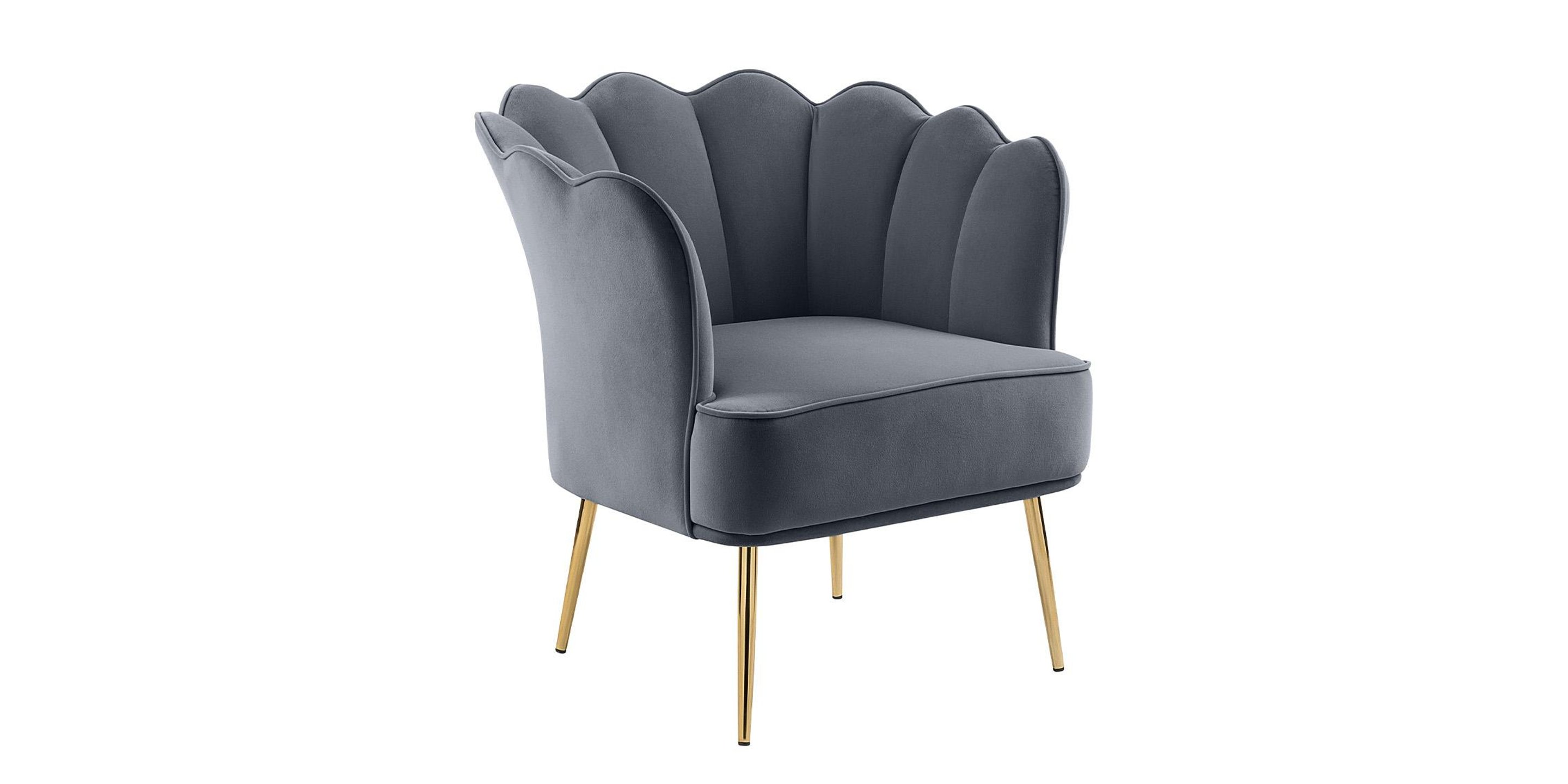 Buy Meridian JESTER 516Grey Accent Chair in Gray, Gold, Velvet online