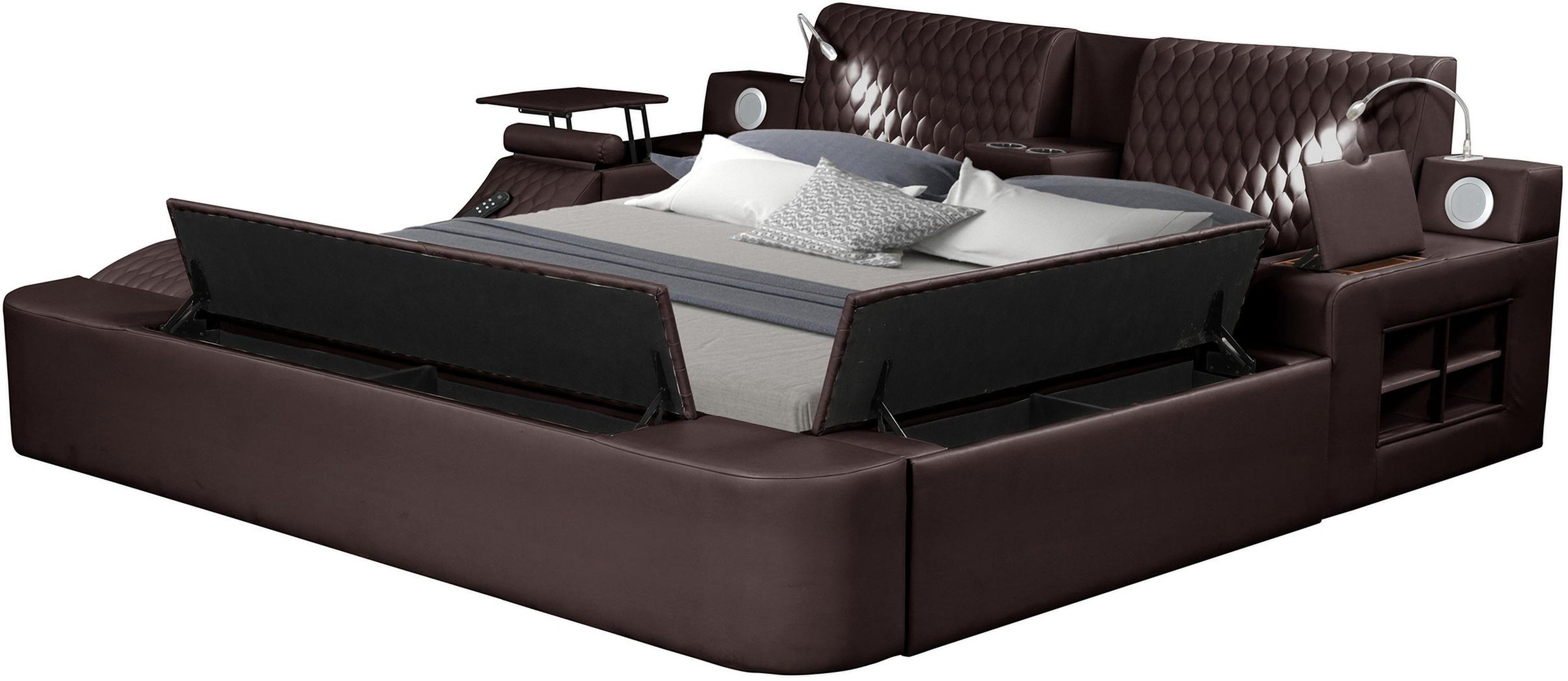 Buy Galaxy Home Furniture Zoya Br King Storage Bed In Brown Eco Leather Online 