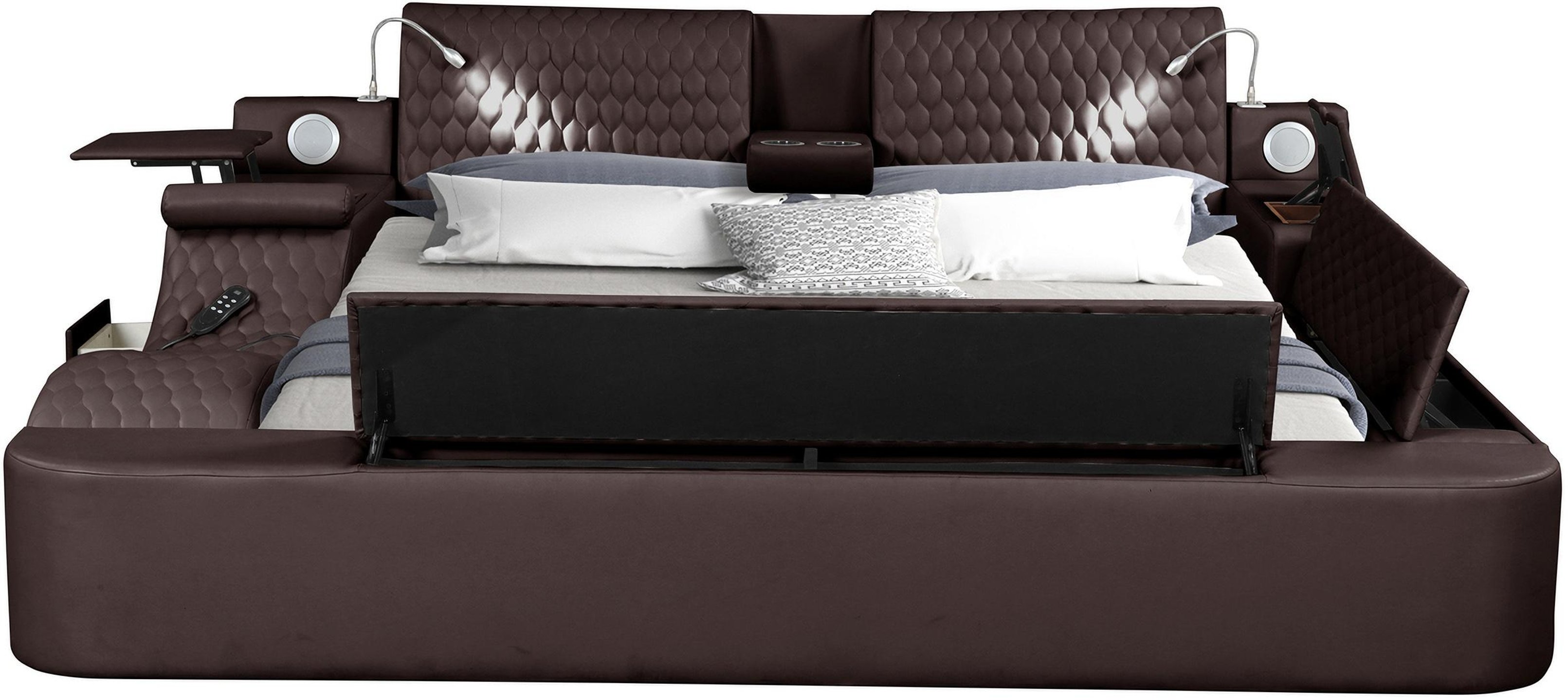 Buy Galaxy Home Furniture Zoya Br King Storage Bed In Brown Eco Leather Online 