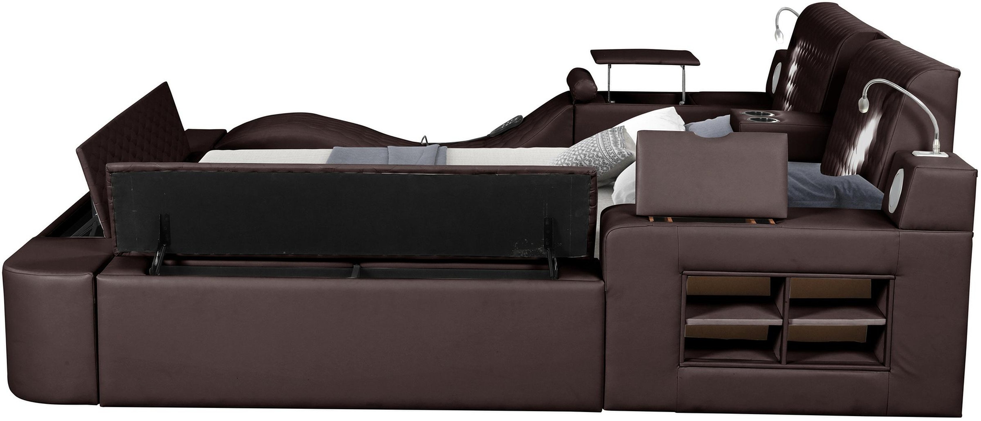 Buy Galaxy Home Furniture Zoya Br King Storage Bed In Brown Eco Leather Online 