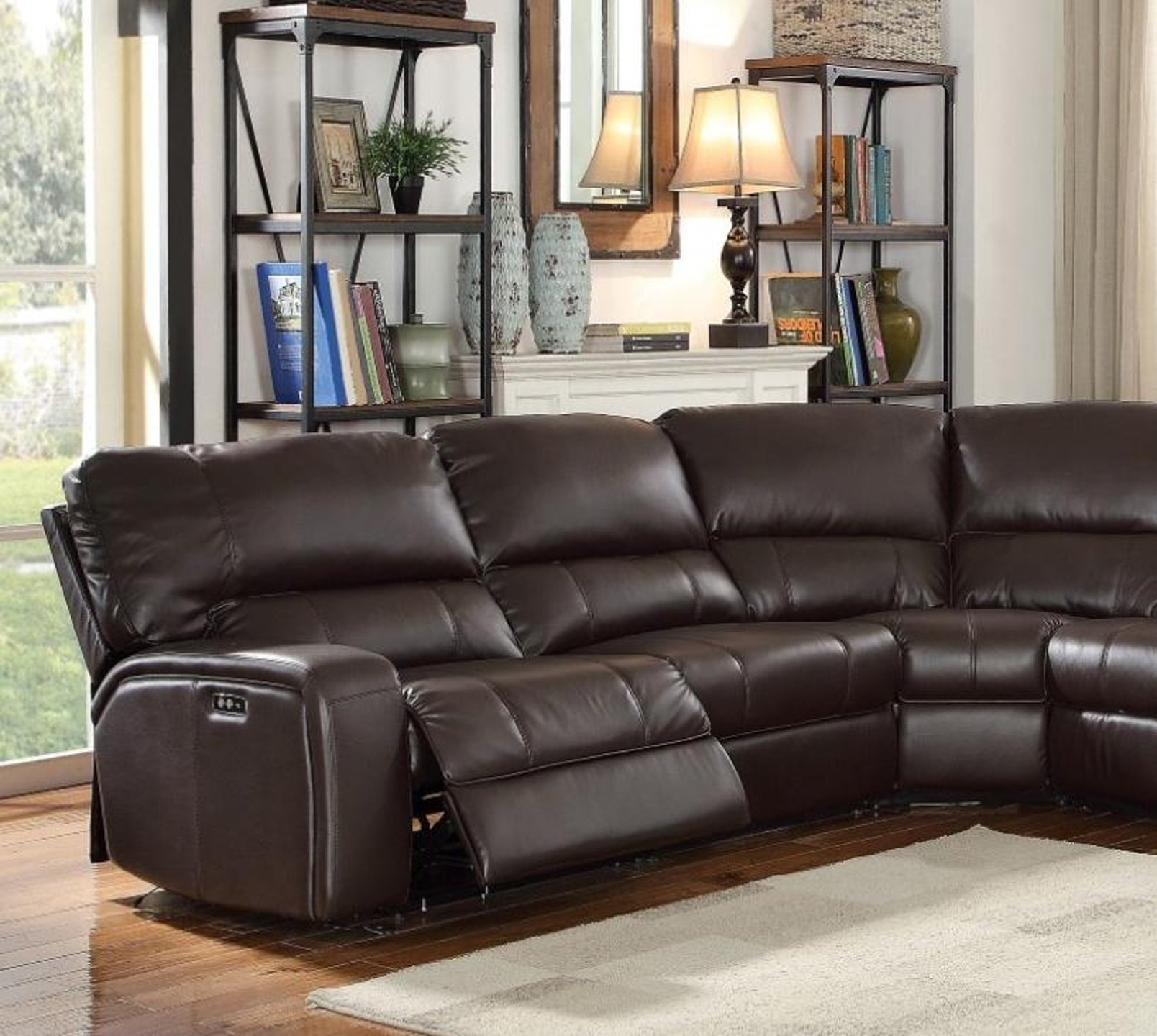 Buy ACME Saul 54155 Reclining Sectional in Espresso, Leather online